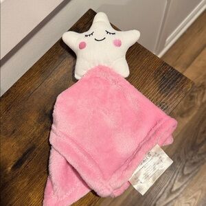 NWT Le Bebe Favorite pink white Star security lovey